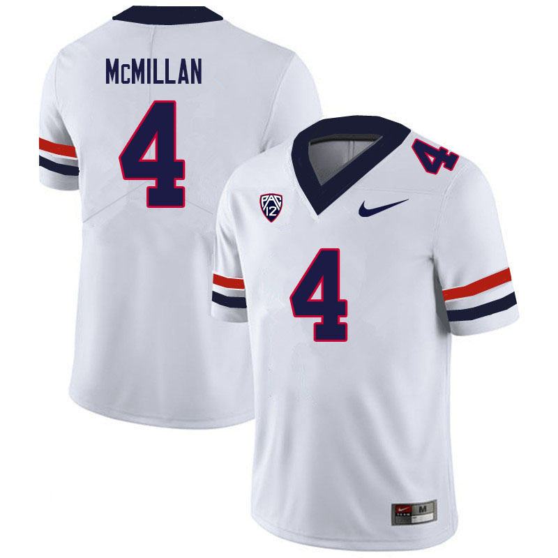 Men #4 Tetairoa McMillan Arizona Wildcats College Football Jerseys Sale-White